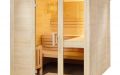 Massivholz-Sauna aus Fichte mit Glaselement