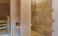 Badezimmer-Sauna mit Dusche - Designregal