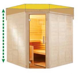 Massivholz-Sauna - Maßanfertigung - flexible Höhe