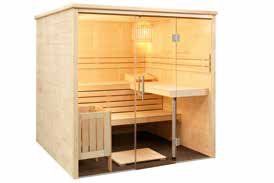 Massivholz-Sauna - Maßanfertigung - Ganzglasfront