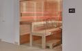 Wellness-Sauna in Hemlock mit Glasfront