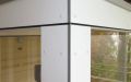 Balkonsauna mit Panoramafenster, Außenverkleidung aus Equitone-Platten, Innenverkleidung und Einrichtung in Espe - Detailbild: Außenverkleidung