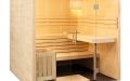 Massivholz-Sauna aus Fichte mit Glasfront